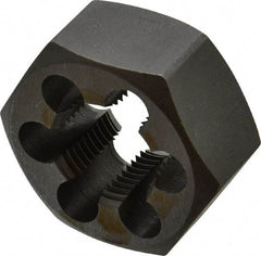 Interstate - 1-1/16 - 12 UNS Thread, 2" Hex, Right Hand Thread, Hex Rethreading Die - Carbon Steel, 1" Thick - Exact Industrial Supply