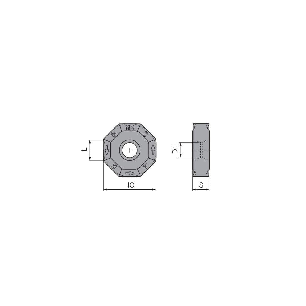 Milling Insert:  ONEX 0806ANEN-M5 CTPM242,  CTPM242,  Solid Carbide N/A Finish,  1.0000″ OAW