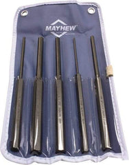 Mayhew - 5 Piece, 1/8 to 3/8", Pin Punch Set - Round Shank, Comes in Vinyl Pouch - A1 Tooling