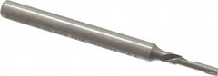 Onsrud - 1/16" Cutting Diam x 1/4" Length of Cut, 1 Flute, Downcut Spiral Router Bit - Uncoated, Right Hand Cut, Solid Carbide, 1-1/2" OAL x 1/8" Shank Diam, Single Edge, 22° Helix Angle - A1 Tooling