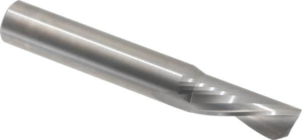 Onsrud - 1/2" Cutting Diam x 1-1/8" Length of Cut, 1 Flute, Downcut Spiral Router Bit - Uncoated, Right Hand Cut, Solid Carbide, 3-1/2" OAL x 1/2" Shank Diam, Single Edge, 22° Helix Angle - A1 Tooling