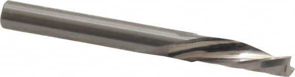 Onsrud - 1/4" Cutting Diam x 3/4" Length of Cut, 1 Flute, Downcut Spiral Router Bit - Uncoated, Right Hand Cut, Solid Carbide, 2-1/2" OAL x 1/4" Shank Diam, Single Edge, 21° Helix Angle - A1 Tooling