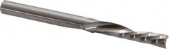 Onsrud - 1/4" Cutting Diam x 1-1/4" Length of Cut, 1 Flute, Downcut Spiral Router Bit - Uncoated, Right Hand Cut, Solid Carbide, 3" OAL x 1/4" Shank Diam, Single Edge, 21° Helix Angle - A1 Tooling