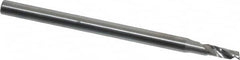 Onsrud - 3/32" Cutting Diam x 1/4" Length of Cut, 1 Flute, Upcut Spiral Router Bit - Uncoated, Right Hand Cut, Solid Carbide, 2" OAL x 1/8" Shank Diam, Single Edge, 22° Helix Angle - A1 Tooling