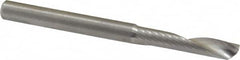 Onsrud - 1/4" Cutting Diam x 1-1/4" Length of Cut, 1 Flute, Upcut Spiral Router Bit - Uncoated, Right Hand Cut, Solid Carbide, 3" OAL x 1/4" Shank Diam, Single Edge, 22° Helix Angle - A1 Tooling