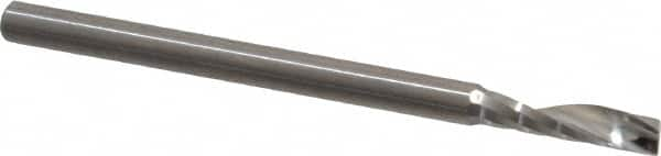 Onsrud - 1/8" Cutting Diam x 1/2" Length of Cut, 1 Flute, Upcut Spiral Router Bit - Uncoated, Right Hand Cut, Solid Carbide, 2" OAL x 1/8" Shank Diam, Single Edge, 21° Helix Angle - A1 Tooling