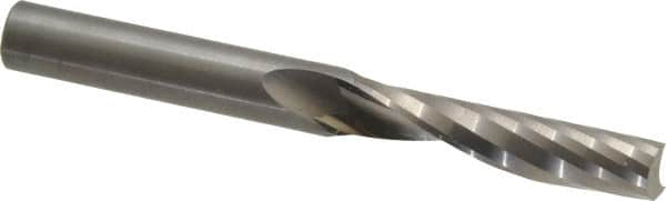 Onsrud - 3/8" Cutting Diam x 1-5/8" Length of Cut, 1 Flute, Upcut Spiral Router Bit - Uncoated, Right Hand Cut, Solid Carbide, 3-1/2" OAL x 3/8" Shank Diam, Single Edge, 21° Helix Angle - A1 Tooling