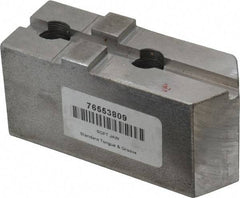 H & R Manufacturing - Tongue & Groove Attachment, Square Soft Lathe Chuck Jaw - Steel, 1-3/4" Btw Mount Hole Ctrs, 3-15/16" Long x 1-1/2" Wide x 1-7/8" High, 5/16" Groove - A1 Tooling