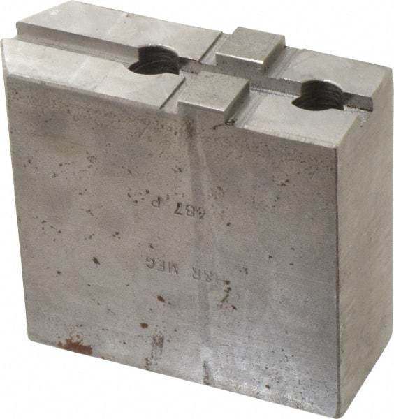 H & R Manufacturing - Tongue & Groove Attachment, Square Soft Lathe Chuck Jaw - Steel, 1-3/4" Btw Mount Hole Ctrs, 3-15/16" Long x 1-1/2" Wide x 3-3/8" High, 5/16" Groove - A1 Tooling