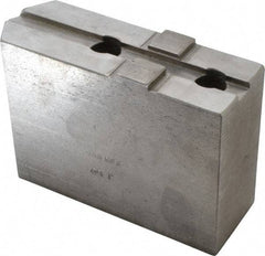 H & R Manufacturing - Tongue & Groove Attachment, Square Soft Lathe Chuck Jaw - Steel, 2-1/2" Btw Mount Hole Ctrs, 5-3/4" Long x 2" Wide x 3-7/8" High, 1/2" Groove - A1 Tooling