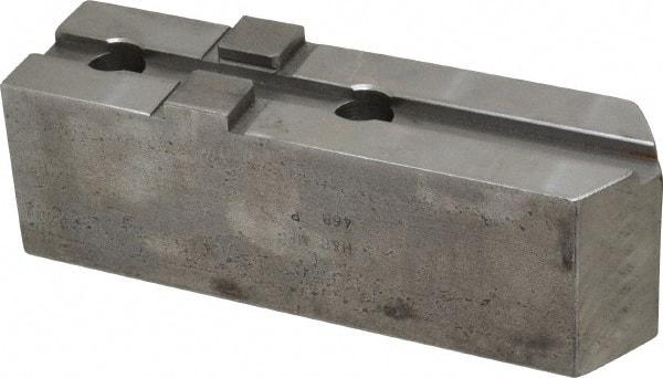 H & R Manufacturing - Tongue & Groove Attachment, Square Soft Lathe Chuck Jaw - Steel, 3" Btw Mount Hole Ctrs, 7-1/4" Long x 2" Wide x 2-5/16" High, 1/2" Groove - A1 Tooling