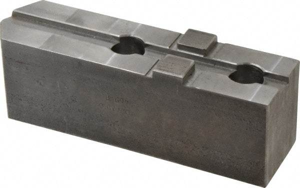 H & R Manufacturing - Tongue & Groove Attachment, Square Soft Lathe Chuck Jaw - Steel, 3" Btw Mount Hole Ctrs, 7-1/4" Long x 2" Wide x 2-5/16" High, 1/2" Groove - A1 Tooling