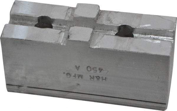 H & R Manufacturing - Tongue & Groove Attachment, Square Soft Lathe Chuck Jaw - Aluminum, 1-3/4" Btw Mount Hole Ctrs, 3-1/2" Long x 1-1/4" Wide x 1-5/8" High, 5/16" Groove - A1 Tooling