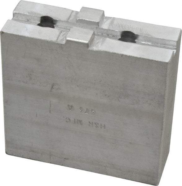 H & R Manufacturing - Tongue & Groove Attachment, Square Soft Lathe Chuck Jaw - Aluminum, 1-3/4" Btw Mount Hole Ctrs, 3-1/2" Long x 1-1/4" Wide x 3-3/8" High, 5/16" Groove - A1 Tooling