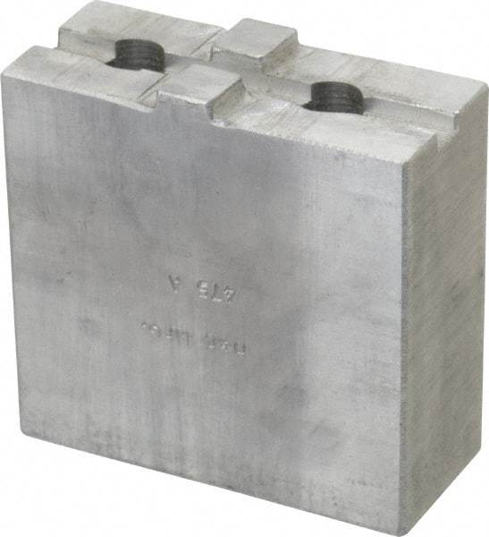 H & R Manufacturing - Tongue & Groove Attachment, Square Soft Lathe Chuck Jaw - Aluminum, 1-3/4" Btw Mount Hole Ctrs, 3-1/2" Long x 1-1/2" Wide x 3-3/8" High, 5/16" Groove - A1 Tooling