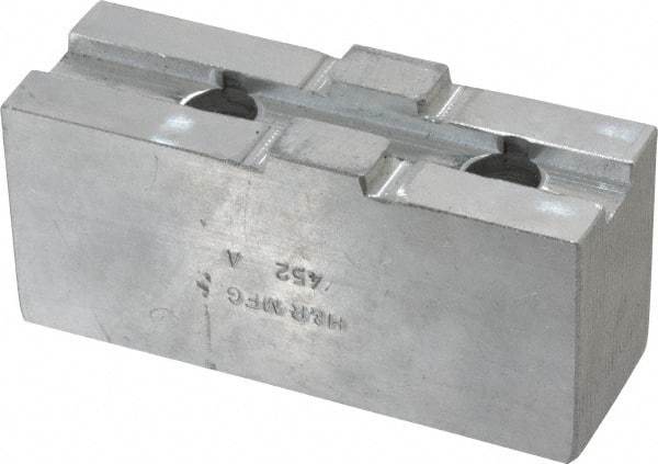 H & R Manufacturing - Tongue & Groove Attachment, Square Soft Lathe Chuck Jaw - Aluminum, 2.12" Btw Mount Hole Ctrs, 4-1/4" Long x 1-1/2" Wide x 1-7/8" High, 1/2" Groove - A1 Tooling