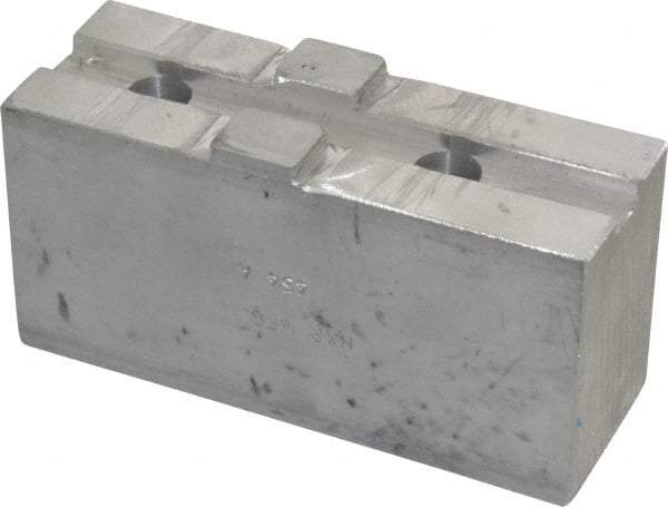 H & R Manufacturing - Tongue & Groove Attachment, Square Soft Lathe Chuck Jaw - Aluminum, 2-1/2" Btw Mount Hole Ctrs, 4-7/8" Long x 1-3/4" Wide x 2-3/8" High, 1/2" Groove - A1 Tooling