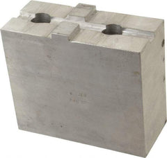 H & R Manufacturing - Tongue & Groove Attachment, Square Soft Lathe Chuck Jaw - Aluminum, 3" Btw Mount Hole Ctrs, 5-5/8" Long x 2-1/2" Wide x 4-13/16" High, 1/2" Groove - A1 Tooling