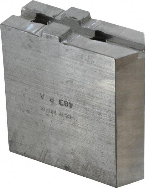 H & R Manufacturing - Tongue & Groove Attachment, Square Soft Lathe Chuck Jaw - Aluminum, 1-1/2" Btw Mount Hole Ctrs, 3-3/16" Long x 1-1/4" Wide x 3-3/8" High, 5/16" Groove - A1 Tooling