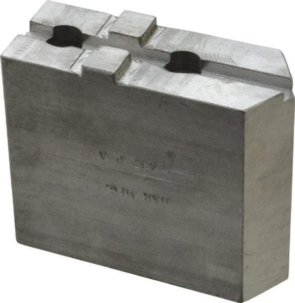 H & R Manufacturing - Tongue & Groove Attachment, Square Soft Lathe Chuck Jaw - Aluminum, 1-3/4" Btw Mount Hole Ctrs, 3-15/16" Long x 1-1/2" Wide x 3-3/8" High, 5/16" Groove - A1 Tooling