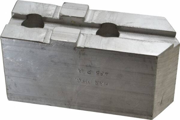 H & R Manufacturing - Tongue & Groove Attachment, Square Soft Lathe Chuck Jaw - Aluminum, 2.12" Btw Mount Hole Ctrs, 4-13/16" Long x 1-3/4" Wide x 2-3/8" High, 1/2" Groove - A1 Tooling