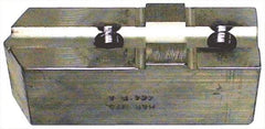 H & R Manufacturing - Tongue & Groove Attachment, Square Soft Lathe Chuck Jaw - Aluminum, 2-1/2" Btw Mount Hole Ctrs, 5-3/4" Long x 2" Wide x 3-7/8" High, 1/2" Groove - A1 Tooling