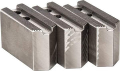 H & R Manufacturing - 1.5mm x 60° Serrated Attachment, Square Soft Lathe Chuck Jaw - 3 Jaws, Steel, 0.787" Btw Mount Hole Ctrs, 3-1/8" Long x 1-1/4" Wide x 2" High, 0.472" Groove, 10mm Fastener - A1 Tooling