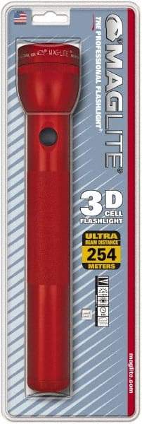 Mag-Lite - Krypton Bulb, 45 Lumens, Industrial/Tactical Flashlight - Red Aluminum Body, 3 D Batteries Not Included - A1 Tooling