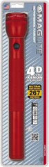 Mag-Lite - Krypton Bulb, 98 Lumens, Industrial/Tactical Flashlight - Red Aluminum Body, 4 D Batteries Not Included - A1 Tooling