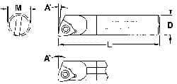 Everede Tool - 0.844" Min Bore Diam, 10" OAL, 3/4" Shank Diam, Indexable Boring Bar - WCGT 3 Insert, Screw Holding Method - A1 Tooling