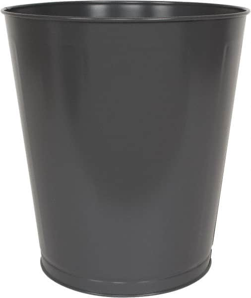 Value Collection - 28 Qt Gray Round Trash Can - Steel, 14-1/4" High - A1 Tooling