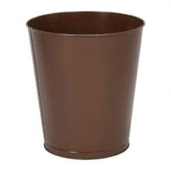 Value Collection - 28 Qt Brown Round Trash Can - Steel, 14-1/4" High - A1 Tooling