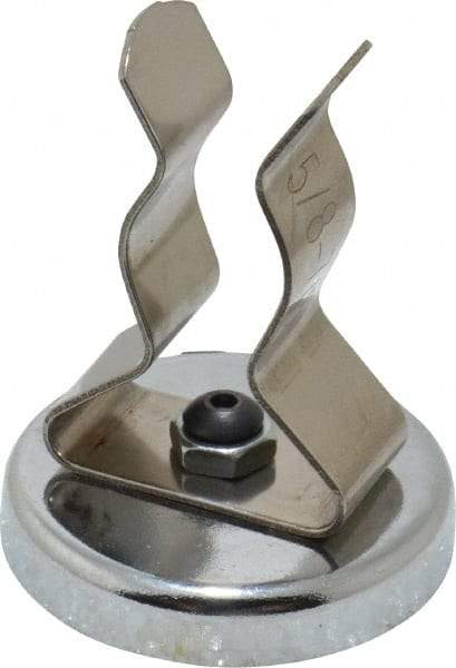 Mag-Mate - 11 Lb Max Pull Force, 1-29/32" Overall Height, 1.41" Diam, Ceramic Cup Magnet - Clamp Style, 7/8" Clamp Opening, Chrome Plated - A1 Tooling