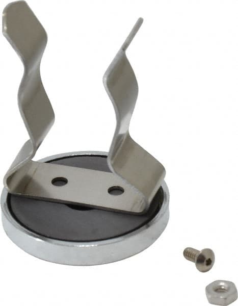 Mag-Mate - 11 Lb Max Pull Force, 2-1/32" Overall Height, 1.41" Diam, Ceramic Cup Magnet - Clamp Style, 1-1/8" Clamp Opening, Chrome Plated - A1 Tooling