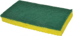 3M - 6.1" Long x 3.6" Wide x 0.7" Thick Scouring Sponge - Medium-Duty, Yellow/Green - A1 Tooling