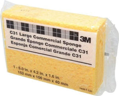 3M - 6" Long x 4-1/4" Wide x 1-5/8" Thick Cleansing Pad - Heavy-Duty, Yellow - A1 Tooling