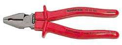 Knipex - 7" OAL, 1-1/4" Jaw Length x 7/8" Jaw Width, Side Cutting Pliers - Serrated Pipe Jaw, Flat Nose Head, Ergonomic Handles - A1 Tooling