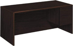 Hon - High Pressure Laminate Right Pedestal Desk - 66" Wide x 30" Deep x 29-1/2" High, Mahogany - A1 Tooling