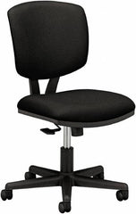 Hon - 18-3/4" High Pneumatic Height Adjustable Chair - 18" Wide x 18" Deep, 100% Polyester Seat, Black - A1 Tooling