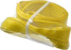 Lift-All - 8' Long x 4" Wide, 6,400 Lb Vertical Capacity, 1 Ply, Polyester Web Sling - 5,000 Lb Choker Capacity, Yellow - A1 Tooling