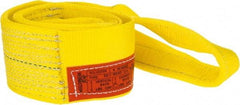 Lift-All - 6' Long x 4" Wide, 6,400 Lb Vertical Capacity, 1 Ply, Polyester Web Sling - 5,000 Lb Choker Capacity, Yellow - A1 Tooling