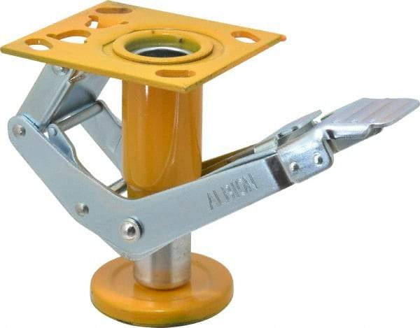 Albion - 7-1/4" Mounting Height, Position Floor Lock for 6" Diam Caster Wheels - 1-1/2" Retracted Clearance - A1 Tooling