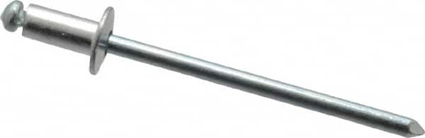 RivetKing - Size 42 Dome Head Aluminum Open End Blind Rivet - Steel Mandrel, 0.063" to 1/8" Grip, 1/4" Head Diam, 0.129" to 0.133" Hole Diam, 0.275" Length Under Head, 1/8" Body Diam - A1 Tooling