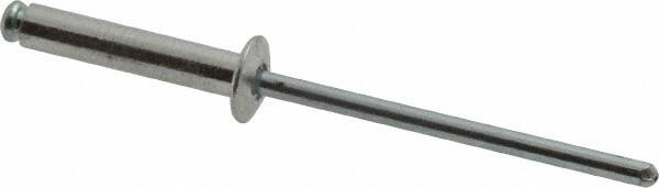 RivetKing - Size 48 Dome Head Aluminum Open End Blind Rivet - Steel Mandrel, 0.376" to 1/2" Grip, 1/4" Head Diam, 0.129" to 0.133" Hole Diam, 0.65" Length Under Head, 1/8" Body Diam - A1 Tooling