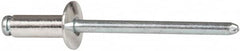 RivetKing - Size 54 Dome Head Aluminum Open End Blind Rivet - Steel Mandrel, 0.188" to 1/4" Grip, 0.312" Head Diam, 0.16" to 0.164" Hole Diam, 0.425" Length Under Head, 5/32" Body Diam - A1 Tooling