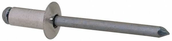 RivetKing - Size 64 Dome Head Aluminum Open End Blind Rivet - Steel Mandrel, 0.188" to 1/4" Grip, 3/8" Head Diam, 0.192" to 0.196" Hole Diam, 0.45" Length Under Head, 3/16" Body Diam - A1 Tooling