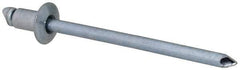 RivetKing - Size 41 Dome Head Steel Open End Blind Rivet - Steel Mandrel, 0.02" to 0.062" Grip, 1/4" Head Diam, 0.129" to 0.133" Hole Diam, 0.212" Length Under Head, 1/8" Body Diam - A1 Tooling