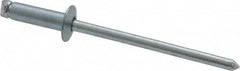 RivetKing - Size 44 Dome Head Steel Open End Blind Rivet - Steel Mandrel, 0.188" to 1/4" Grip, 1/4" Head Diam, 0.129" to 0.133" Hole Diam, 0.4" Length Under Head, 1/8" Body Diam - A1 Tooling