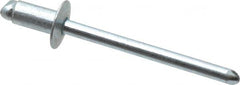 RivetKing - Size 52 Dome Head Steel Open End Blind Rivet - Steel Mandrel, 0.02" to 1/8" Grip, 0.312" Head Diam, 0.16" to 0.164" Hole Diam, 0.3" Length Under Head, 5/32" Body Diam - A1 Tooling