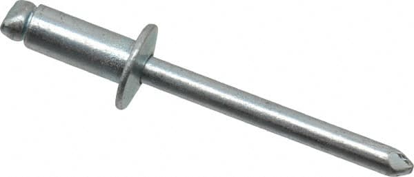 RivetKing - Size 64 Dome Head Steel Open End Blind Rivet - Steel Mandrel, 0.188" to 1/4" Grip, 3/8" Head Diam, 0.192" to 0.196" Hole Diam, 0.45" Length Under Head, 3/16" Body Diam - A1 Tooling